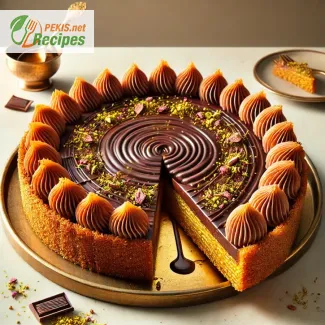 Tarte au chocolat de Dubaï avec nouilles kadaif