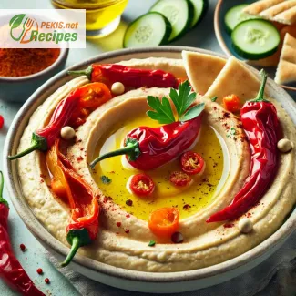 Hummus Mediterráneo con Pimientos Asados – El Aperitivo Rápido Perfecto