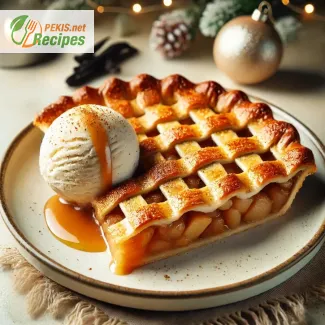 Apple Pie with Vanilla Ice Cream - A warm and comforting Christmas dessert