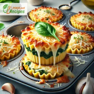 Mini lasagna with cheese and spinach - Smaller portions for dinner or snacks