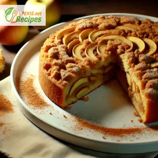 Gâteau Streusel Chaud aux Pommes et à la Cannelle