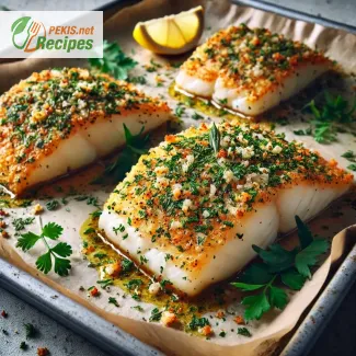 Filetes de bacalao al horno en costra de hierbas