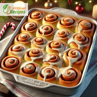 Brioches à la cannelle faites maison pour le petit-déjeuner de Noël