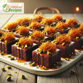 Dubai-Schokoladenbrownie mit Kadayif-Nudeln