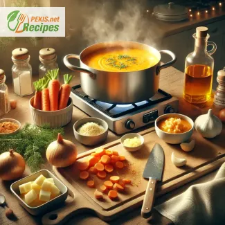 Creamy Christmas soup with carrots and ginger