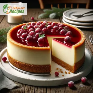 Tarta de queso neoyorquina rica y cremosa para reuniones de invierno