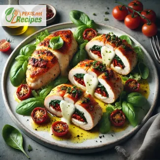 Poitrines de poulet farcies d'inspiration italienne avec mozzarella et basilic