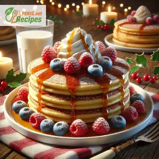 Flauschige Pfannkuchen mit Zimt für den Weihnachtsmorgen