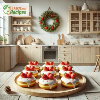 How to make festive Christmas donuts with strawberries?