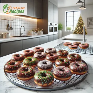 Receta de donas navideñas con sabor a chocolate