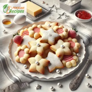 New Year's cookies with vanilla and strawberry flavor