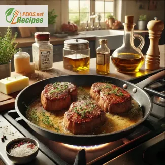 Caramelized veal steaks with thyme