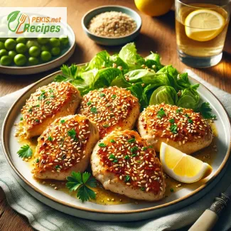 Chicken medallions in sesame