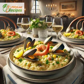 Risotto z owocami morza i skórką cytrynową