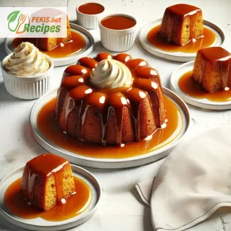 Pudding collant au caramel chaud