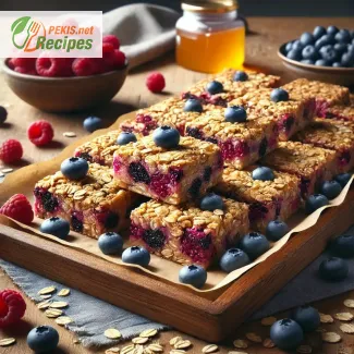 Healthy berry oatmeal bars