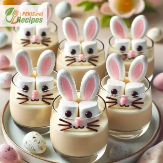 Pudding with Easter bunny decoration