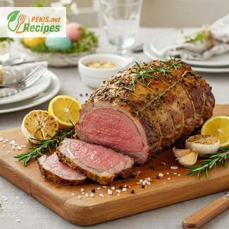 Traditional Easter Lamb Roast with Garlic and Rosemary Recipe