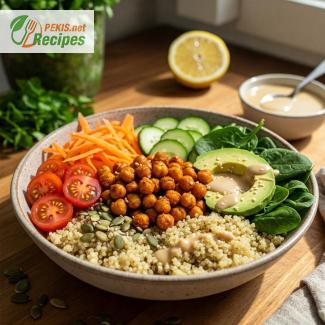 Bowl vegano con ceci piccanti e quinoa