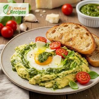 Oppskrift på kremete pesto-egg