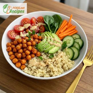 Healthy Quinoa and Spicy Chickpea Buddha Bowl Recipe