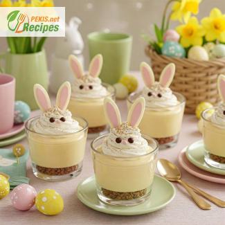 Pudding mit Osterhasen-Dekoration