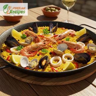 Paella espagnole aux fruits de mer