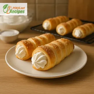 Cuerno de hojaldre con crema