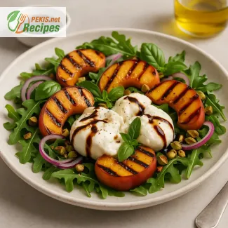 Grilled Peach Burrata Salad with Balsamic Glaze – Sweet, Creamy, and Fresh