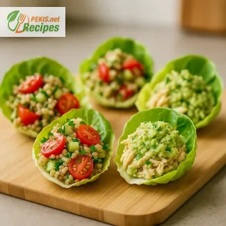 Mini tazas de lechuga: ensalada de quinoa o pollo y aguacate