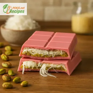Angel Hair roza čokoladna tablica s pistacijami in turško pişmaniye – recept