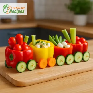Vegetable Train Snack: Pepper Wagons & Veggie Wheels