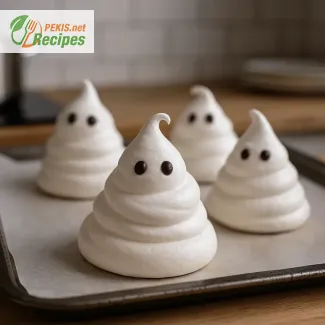 Ghost-shaped meringues Halloween recipe