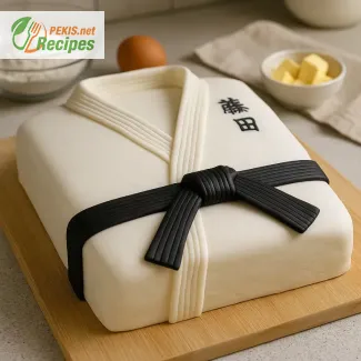Gâteau Judo : recette de gâteau en forme d’uniforme de judo (judogi)