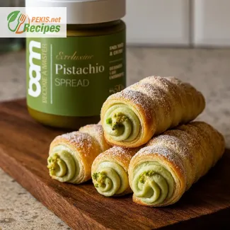 Rollitos de pistacho con crema BAM y nata – receta fácil