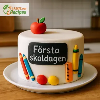 Första skoldagen tårta – rolig tårta med skoltema för skolstart