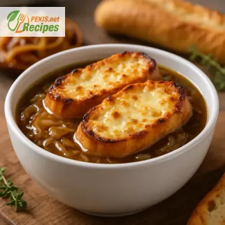 Zuppa di cipolle gratinata facile con crostoni al formaggio