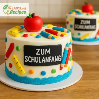 Schulanfang‑Torte Rezept – Bunte Schule‑Motivtorte zum ersten Schultag