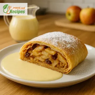 Classic Apple Strudel with Homemade Vanilla Sauce Recipe