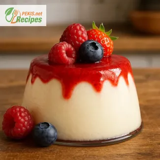 Original italienische Panna Cotta mit Sahne und frischen Beeren zubereiten