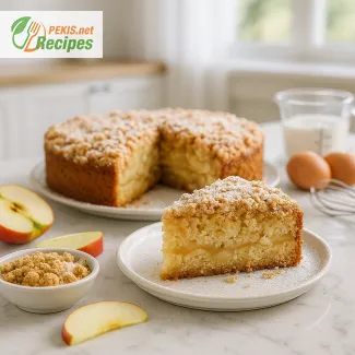 Torta Streusel calda con mele e cannella