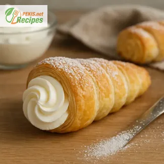 Cuerno de hojaldre con crema
