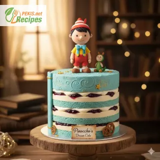 Pinocchio Torte – Märchenhafte Schichttorte mit Fondantfigur als Dekoration