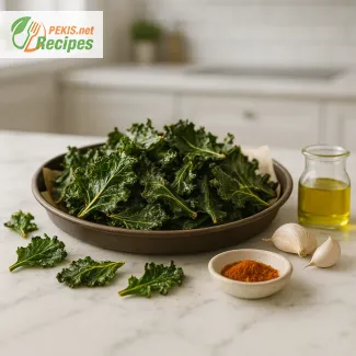 Chips crujientes de hojas de brócoli caseros como snack vegetal saludable