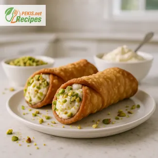 Sizilianische Pistazien-Cannoli mit cremiger Ricottafüllung genießen