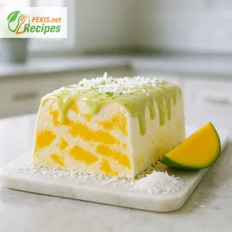 Exotisches Kokos-Mango-Semifreddo mit erfrischender Limettenglasur