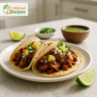 Tacos al pastor maison savoureux avec porc mariné et ananas frais