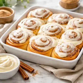Cinnamon Rolls with Silky Cream for a Perfect Holiday Morning