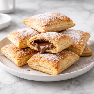 Air Fryer hojaldres rellenos de Nutella, crujientes por fuera y cremosos para servir al instante