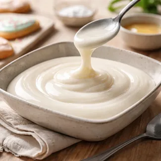 Cookie glaze without egg whites flowing smooth and glossy, ideal for precise cookie decorating